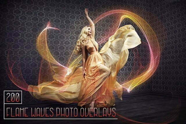 200 Flame Waves Photo Overlays Free Download