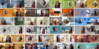 70 Modern Wedding Album 12x36 DM Design PSD Collection