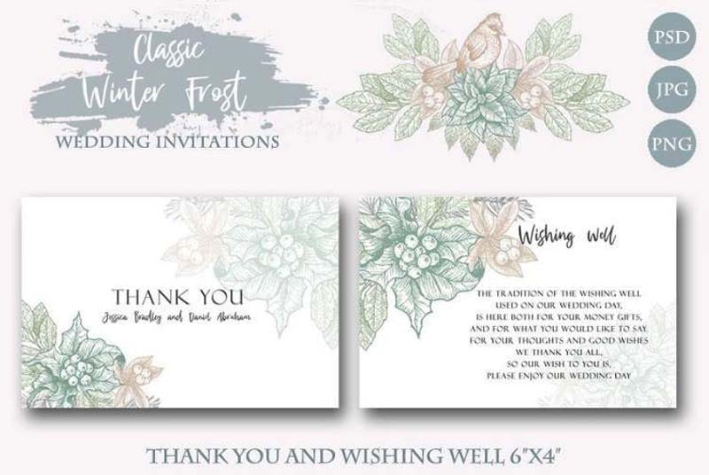 Classic Winter Wedding Invitations Card Templates Classic Winter Wedding Invitations Card Templates