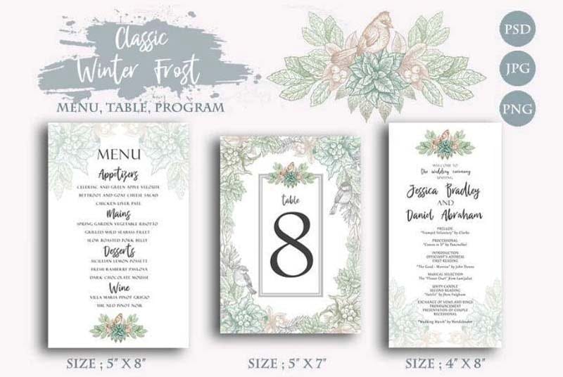 Classic Winter Wedding Invitations Card Templates Classic Winter Wedding Invitations Card Templates