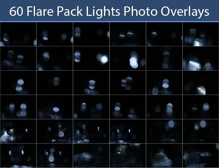 60 Flare Pack Lights Photo Overlays