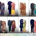 Bride and Groom Wedding Dresses Psd Collection