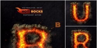 Hot Rocks Photoshop Text Action