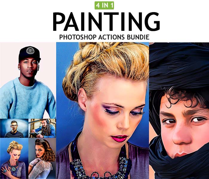 Painting 4 IN 1 Photoshop Actions