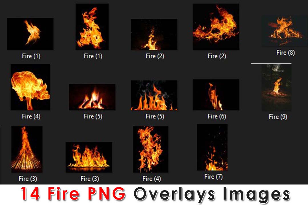 14 Fire PNG Overlays Images