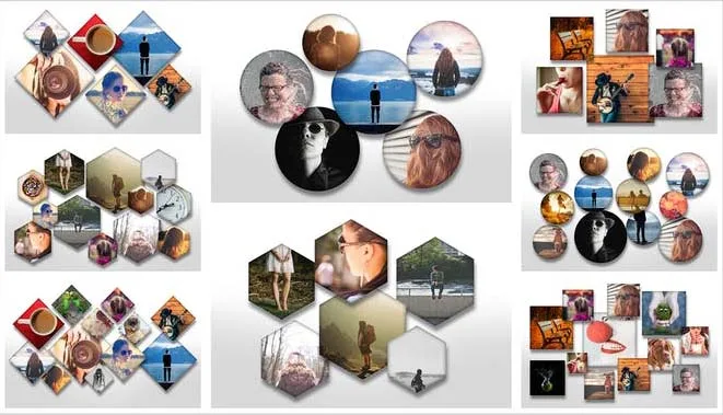Overlapping Photo PSD Templates