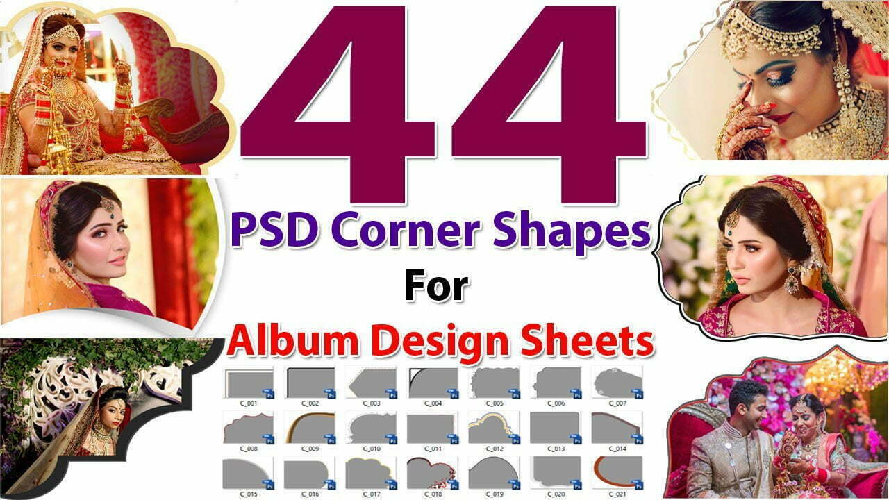 44 PSD Corner Shapes For Album Design Sheets