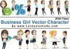 Business Girl Vector Character PNG File Pack