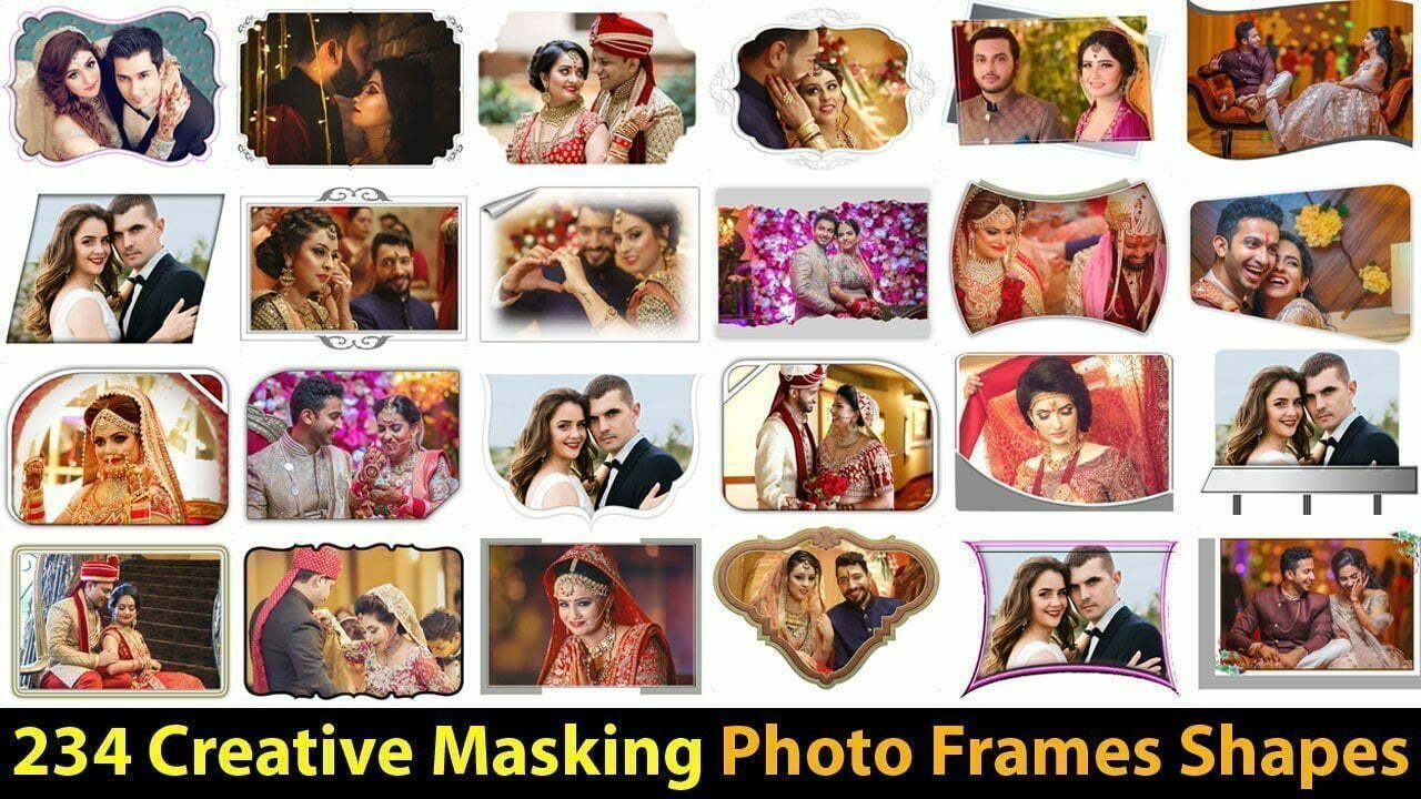 Free Download 234 Creative Masking Photo Frames Shapes PSD Files Collection