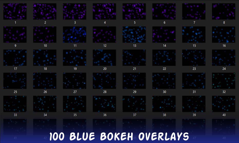 100 Blue Bokeh Overlays Free Download