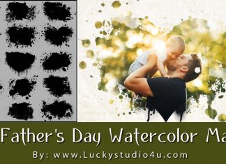 20 Father's Day Watercolor PNG Masks