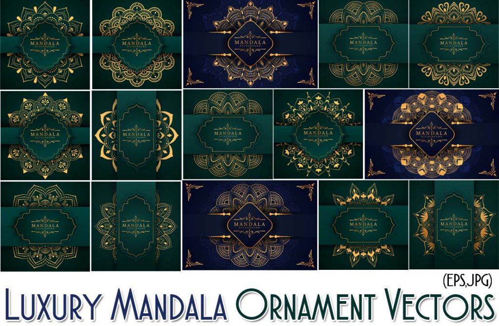 14 Luxury Mandala Ornament Vectors Free Download