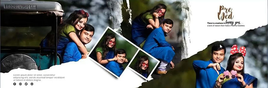 20 Modern Pre-Wedding Album Design PSD 12x36 Free Download