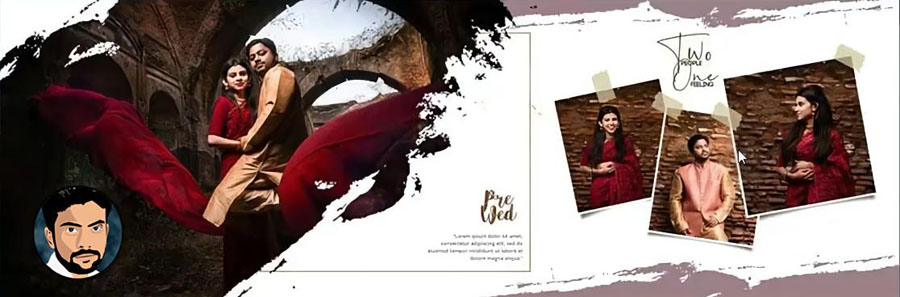 Modern Couple Photo Album Backgrounds 12x36