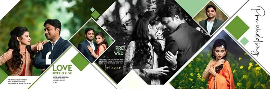 Modern Pre-Wedding Photo Book Design PSD