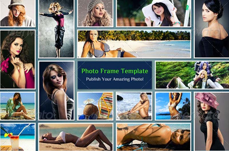 Square PSD Photo Frame Collage