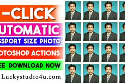 1-Click Automatic Passport Size Photos PS Action Download