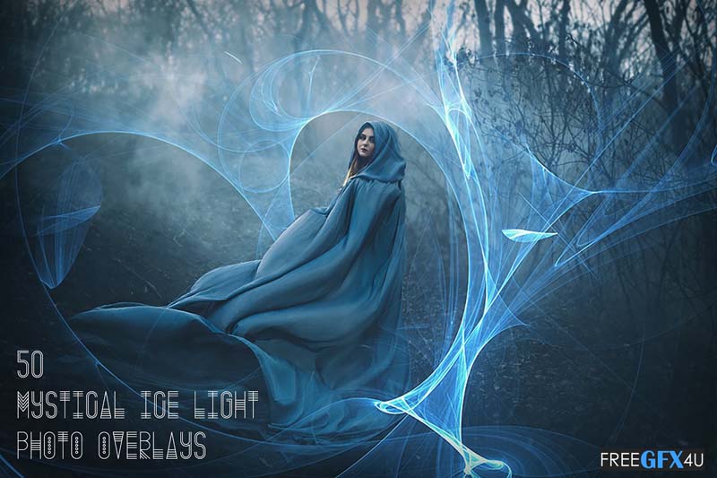 50 Photo Overlays Mystical Ice Light