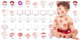 50 Sweet Kisses PNG Photo Overlays