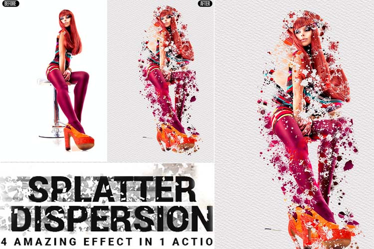 Splatter Dispersion Photoshop Action