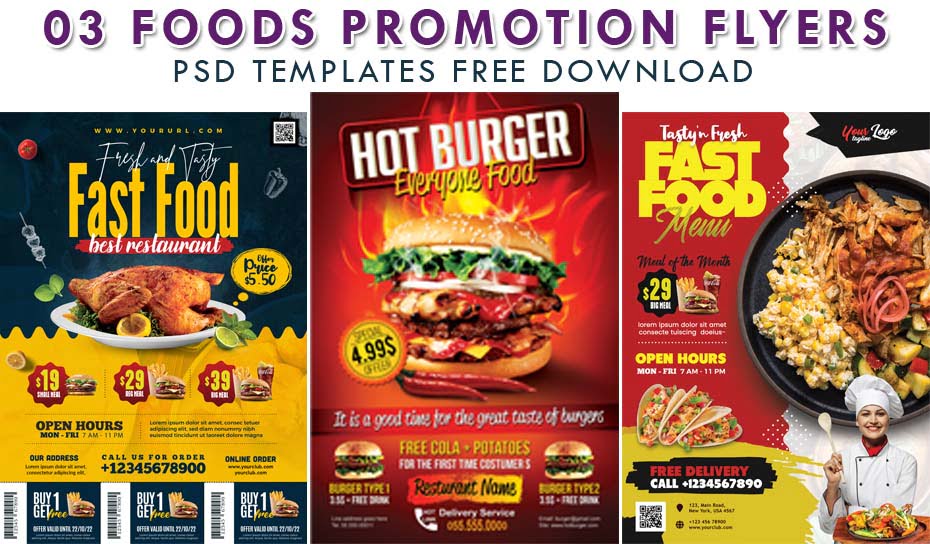 03 Foods Promotion Flyers PSD Templates