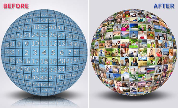 120 Photos 3D Sphere Creator Photoshop Action And Template Pack