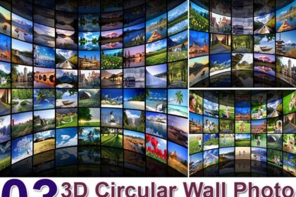3D Circular Wall Photo Gallery PSD Templates Pack