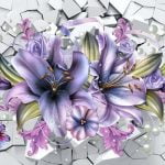3D Lilies Interior Wall Background Free Download