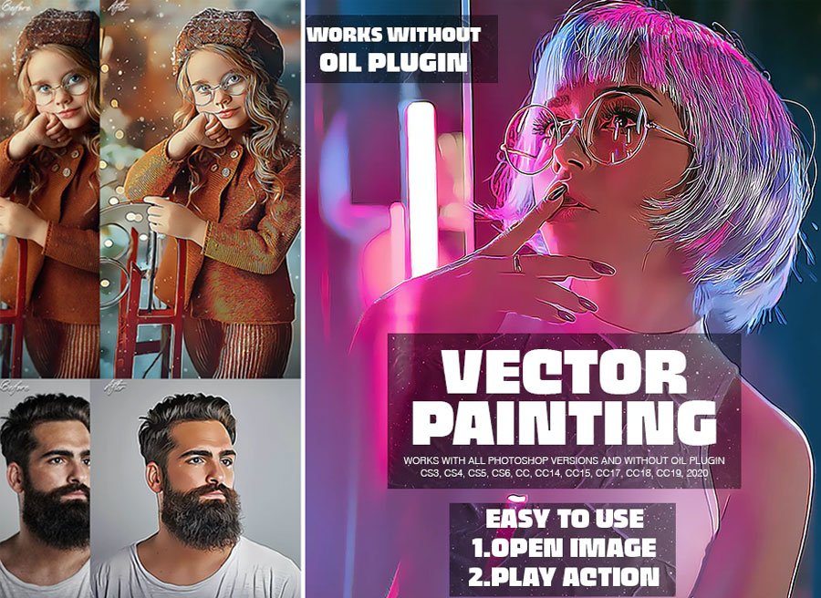 Vector Painting Photoshop Action Free Download
