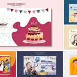 Free Download 08 Happy Birthday PSD Banner Templates