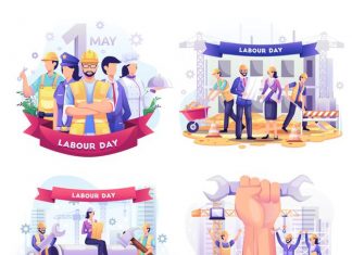 Labour Day People Different Professions illustration Vector Pack
