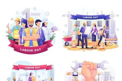 Labour Day People Different Professions illustration Vector Pack