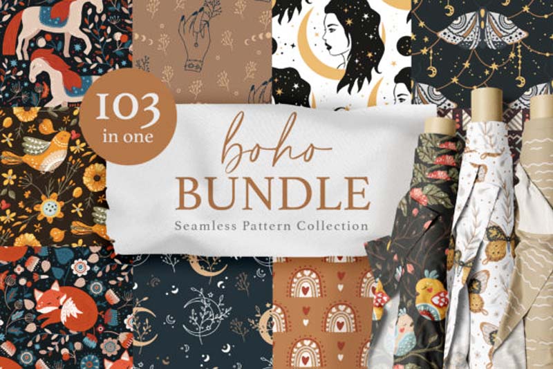 Seamless Boho Pattern Bundle