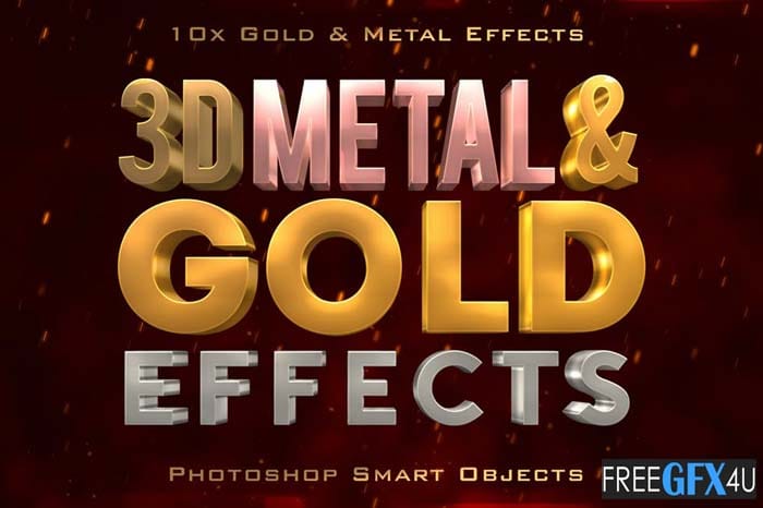 10 3D Metal Gold Effects Photoshop Free Download | Luckystudio4u