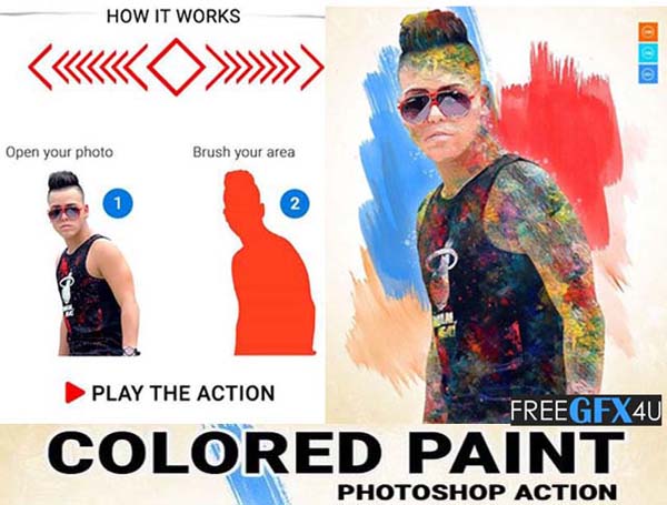 Free Download Colored Paint Photoshop Action