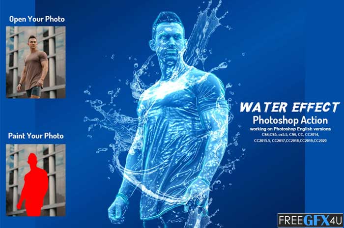 CreativeMarket - Water Effect Photoshop Action | Luckystudio4u
