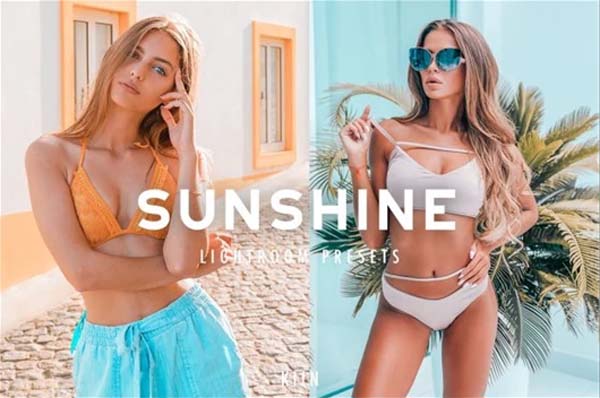 6 Sunshine Lightroom Preset warm tone preview showing golden light effect