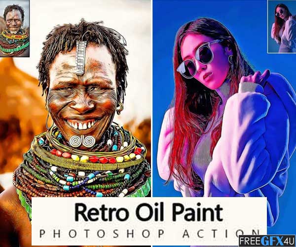 Graphicriver - Retro Oil Paint Photoshop Action | Luckystudio4u
