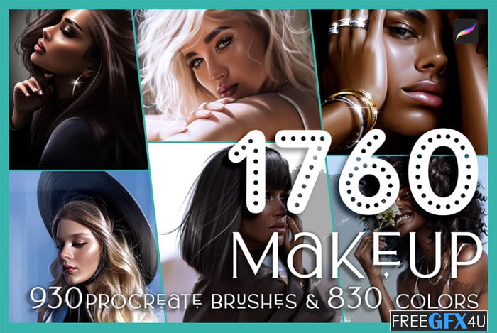 1760 Procreate Makeup Brushes