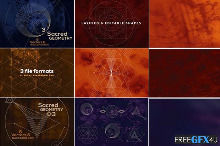 18 Vector Geometric Shapes Background