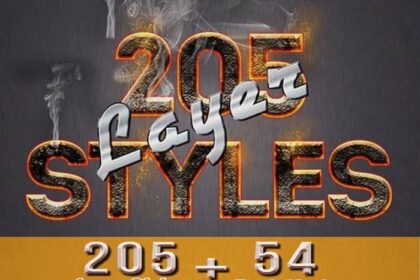 Free Download 205 Photoshop Layer Styles Bundle