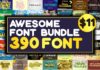 Free Download 390 Awesome Fonts Bundle