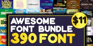 Free Download 390 Awesome Fonts Bundle