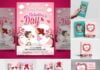 Valentines Day Flyer Poster Vector & PSD Templates