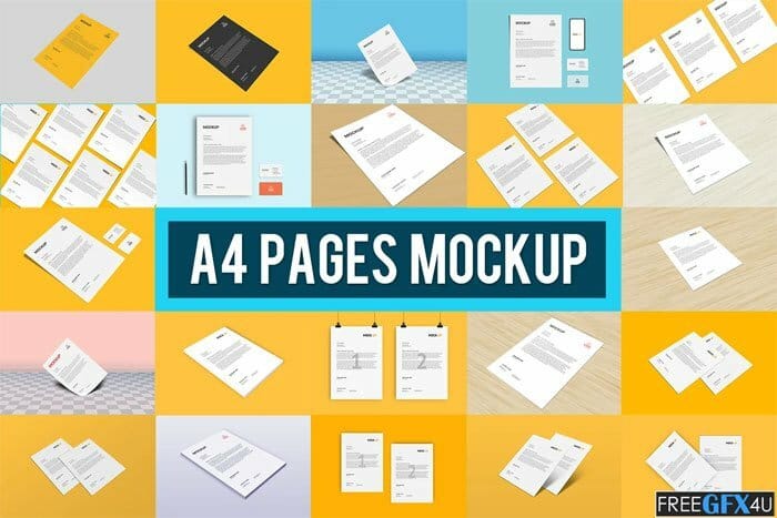 Free Download A4 Pages Mockup 5542531 | Luckystudio4u