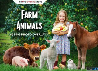 Free Download 46 Farm Animals Photo Overlays