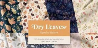 Free Download Dry Leaves Seamless Pattern