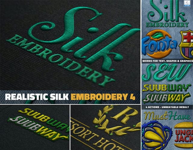 Silk Embroidery Effect Photoshop Action Download
