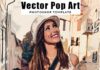 Free Download Vector Pop Art Photoshop Template