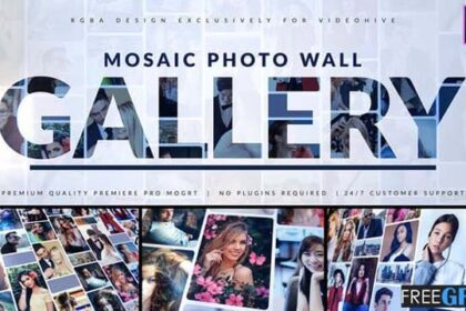 Mosaic Photo Gallery - Logo Reveal For Premiere Pro